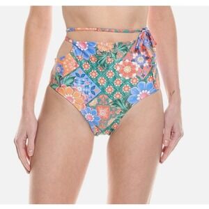 Agua Bendita Small Glenda Tile Reversible‎ Bikini Bottom Womens Size S
